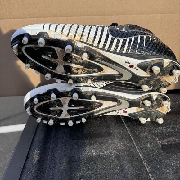 Nike Lunarbeast Strike Pro TD White Black Football Cleats Mens‎ 12 833421-100 main image 8